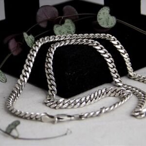VTG HEAVY Sterling Silver 925 Italy Cuban Curb Link Chain Necklace 56g 22in 6mm